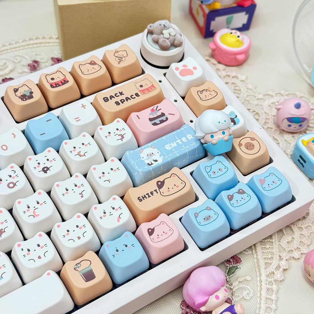 M♡ Amazon.com: Womier PBT Keyboard Keycaps, MOA Cute Keycaps